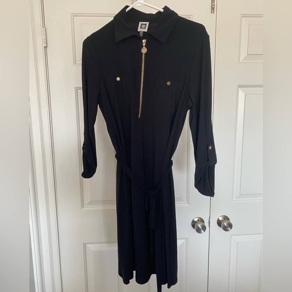 Elegant Black Zipper Dress